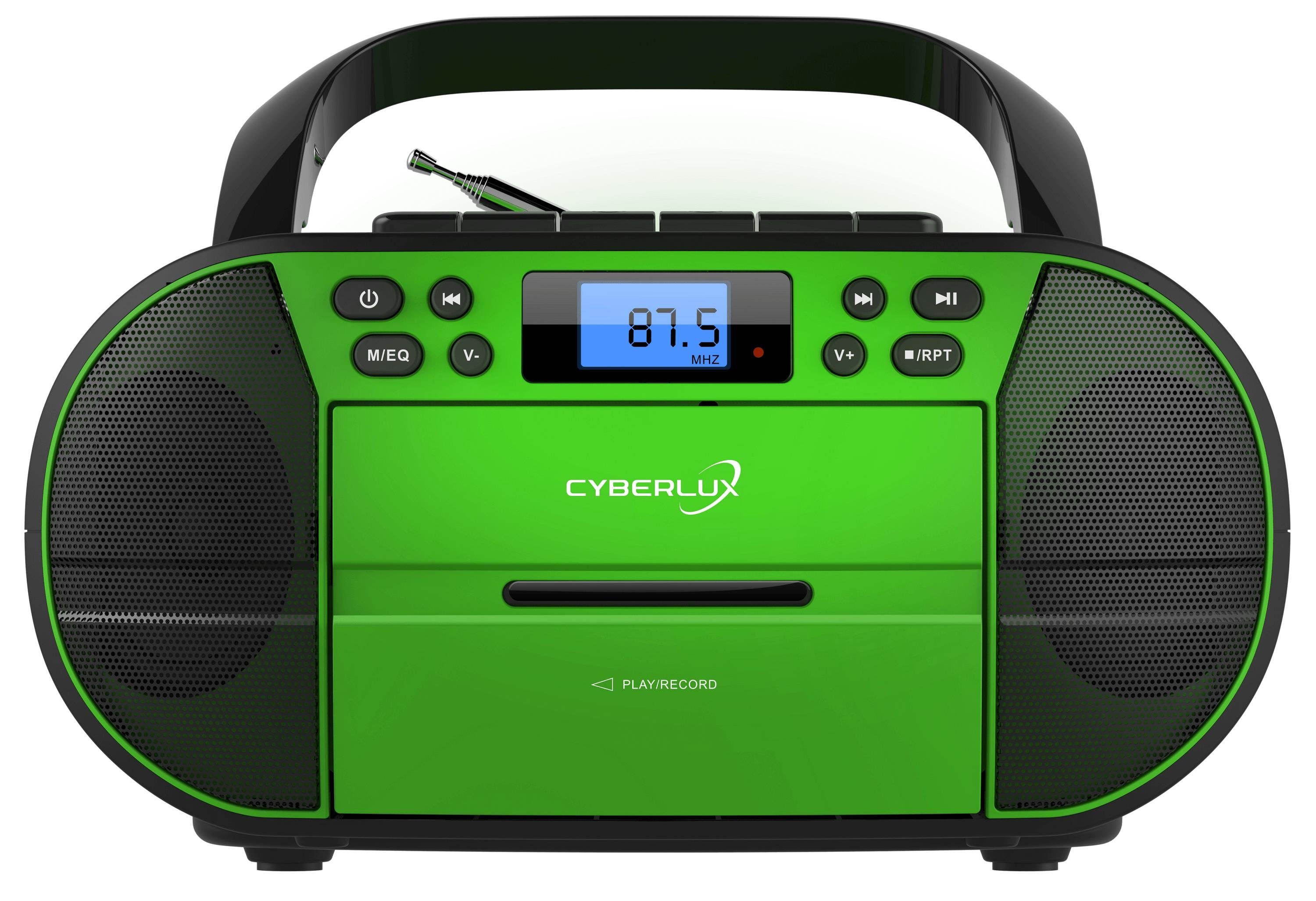 Cyberlux CL-1010 tragbarer CD-Player (CD, Kassette, Kinder CD Player tragbar,  Boombox, Musikbox, mit Kassettendeck, FM Radio mit MP3 USB)