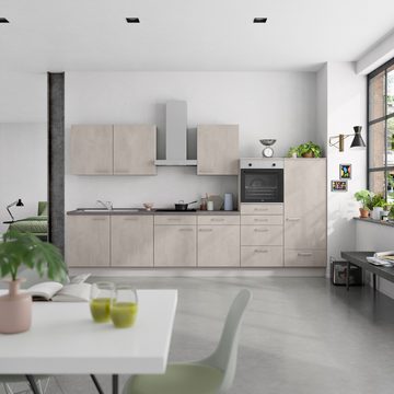 nobilia® Küchenzeile "Riva basic", vormontiert, Ausrichtung wählbar, Breite 360 cm, mit E-Geräten
