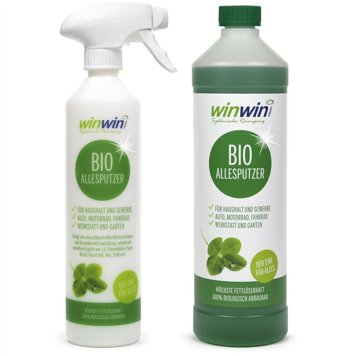 winwinCLEAN Allesputzer 1000ml + Dosier-/ Sprühflasche 500ml Universalreiniger (1x Allesputzer 1000ml, 1x Dosier-/Sprühflasche 500ml Reinigt Haus,Fenster,Küche,Bad,Boden,Auto,Textil,Leder,Holz,Werkstatt)