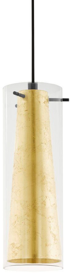 EGLO Hängeleuchte PINTO GOLD Pendellampe, Stahl, Glas, IP20, E27, Esstischlampe, Lampe, ohne Leuchtmittel, Leuchtmittel wechselbar, Hängelampe goldfarben - für Esszimmer, Küche oder Wohnzimmer
