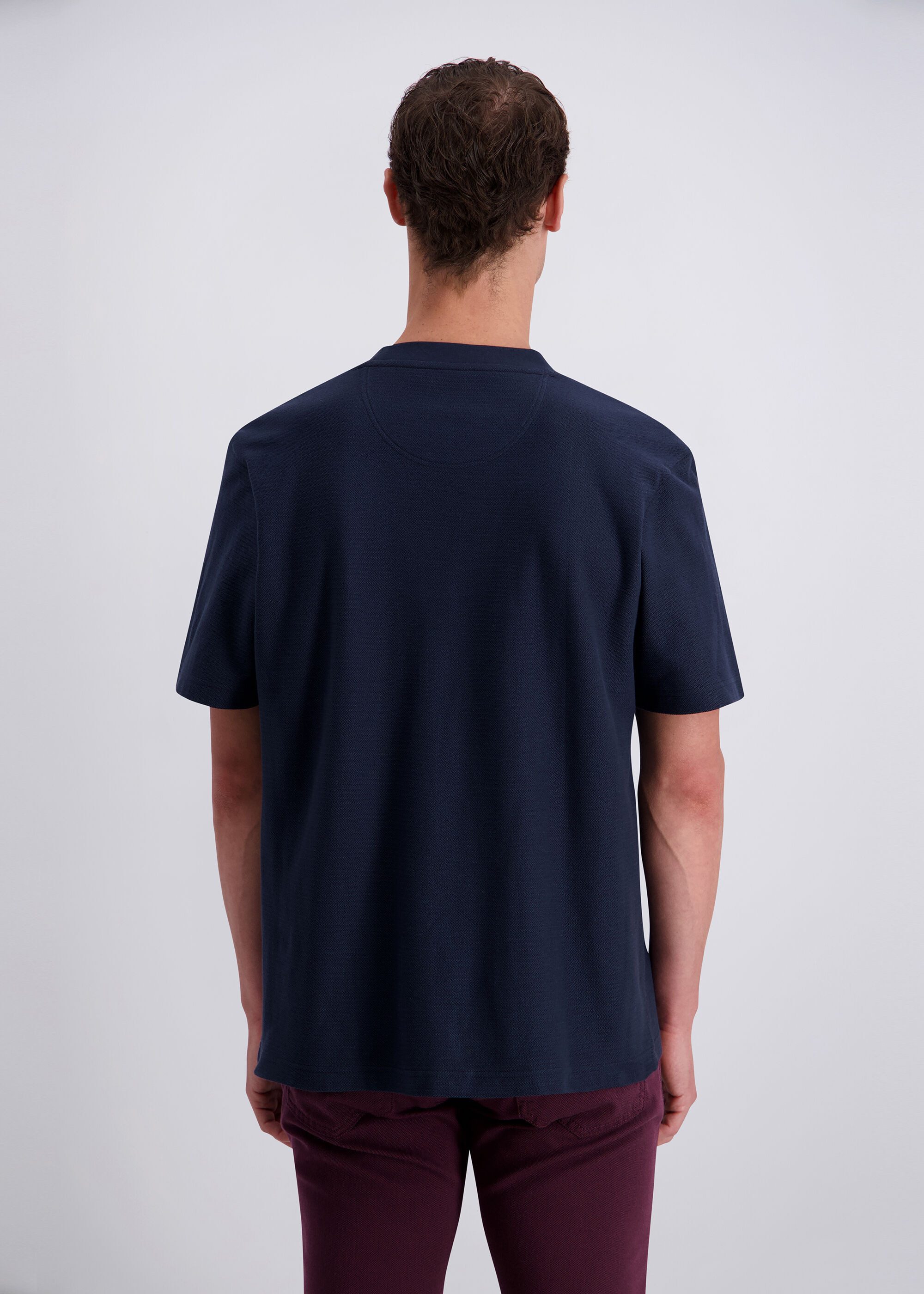 Pierre Cardin T-Shirt mit feiner Fischgrat-Struktur