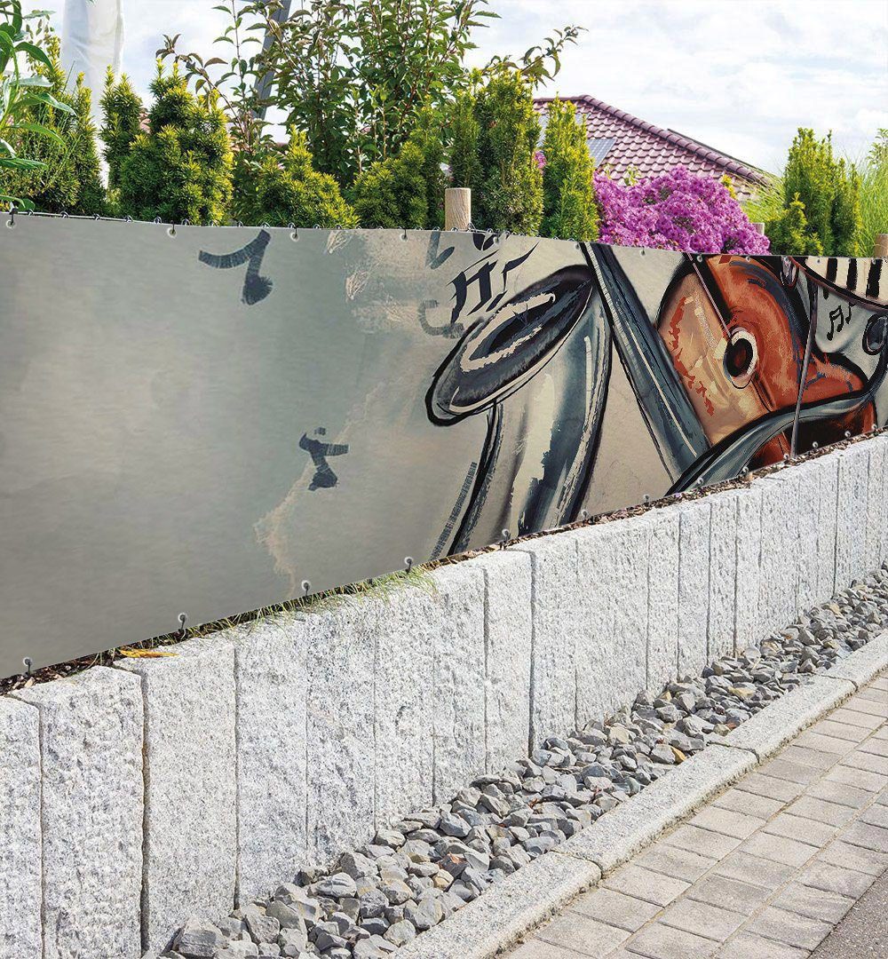 Thumbnail - MyMaxxi Sichtschutzzaunmatten Zaunbanner Saxophon Sichtschutz Garten Zaun, (Bambus grün)