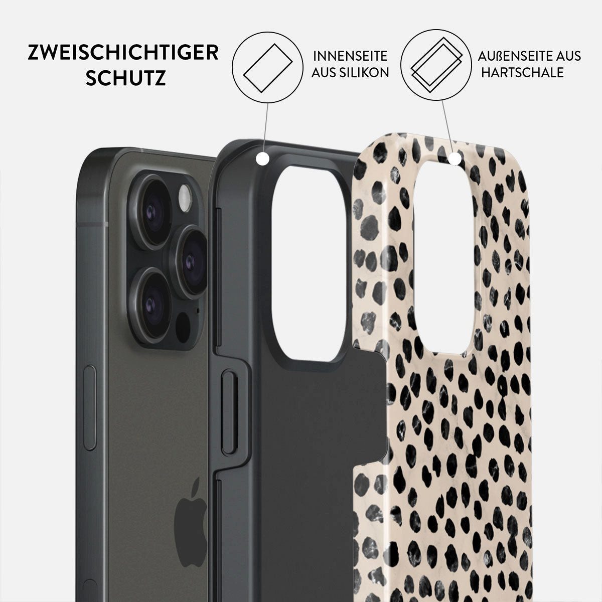 BURGA Handyhülle MusicSet: MagSafe Case Almond Latte iPhone 15 Pro + AirPod Case 3.Gen