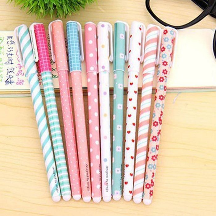 Katara Kugelschreiber 10 farbige bunte Kugelschreiber in einer Box (Set 10-tlg. 10 Stück) Schön-Schreib-Stift Pastellfarben Koreanische Schulsachen Kawaii