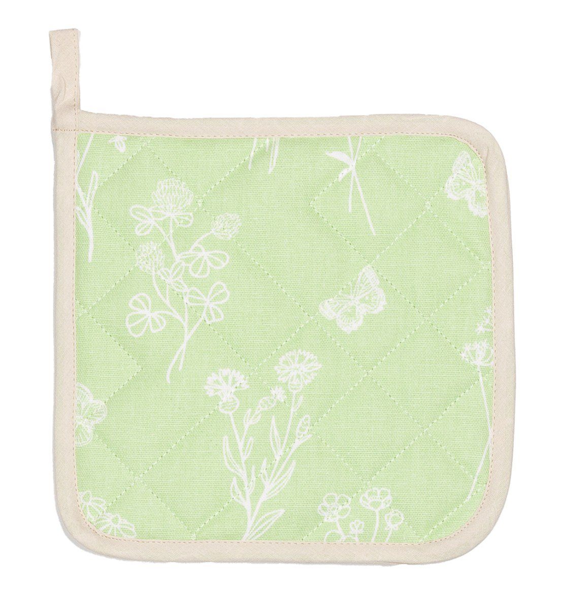 Kracht Topflappen Wildblumen, (Set, 2-tlg., 2-teilig), 2er Set Topflappen, wattiert, ca. 22x22 cm