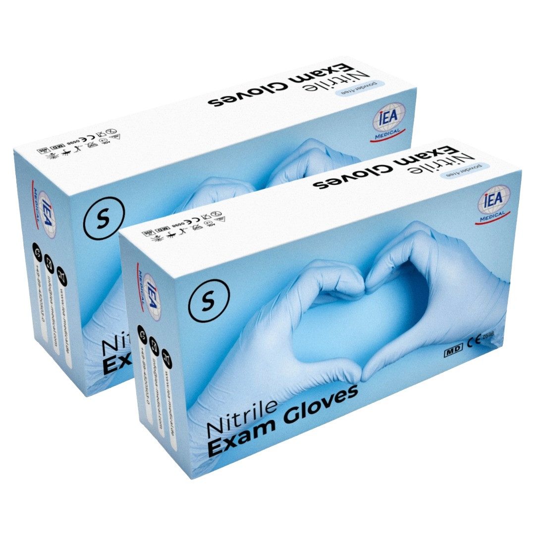 IEA Medical Einweghandschuhe Nitril-Handschuhe blau (200-St., Box) puderfrei, latexfrei, Hygiene-, Schutz-, Untersuchungshandschuhe