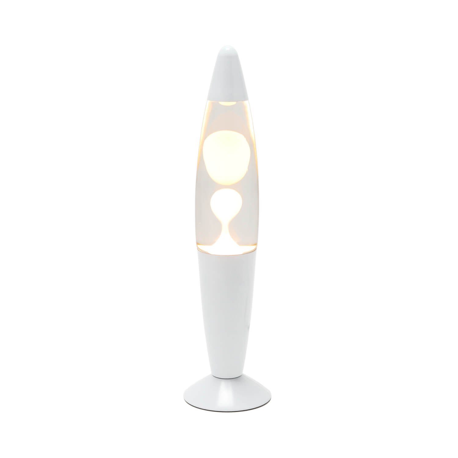 Licht-Erlebnisse Lavalampe TIMMY, Retro Lampe Weiß 36 cm Stimmungslicht Tischlampe Tischleuchte