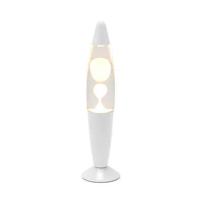Licht-Erlebnisse Lavalampe TIMMY, Retro Lampe Weiß 36 cm Stimmungslicht Tischlampe Tischleuchte