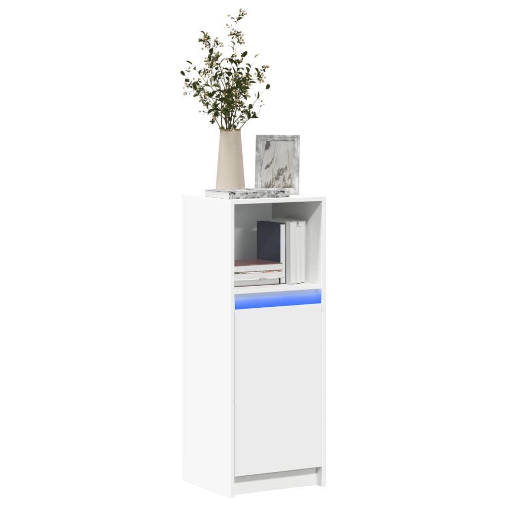 vidaXL Kommode NA LED-Sideboard Weiß 38x34x100 cm Spanplatte