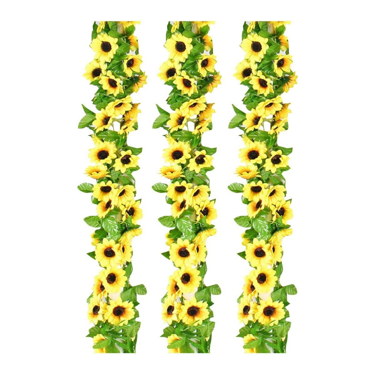 Kunstblume 3 Blumen, Stück Seidenprodukte, Girlande, künstliche hängende götäzer, Sonnenblumenrebe, Blumenarrangements, Raumdekoration