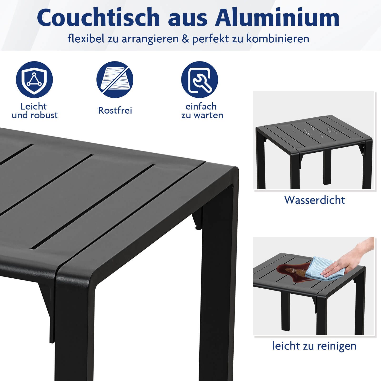MeXo Gartenlounge-Set Aluminium Gartenmöbel-Set, (Couchtisch für günstig online kaufen