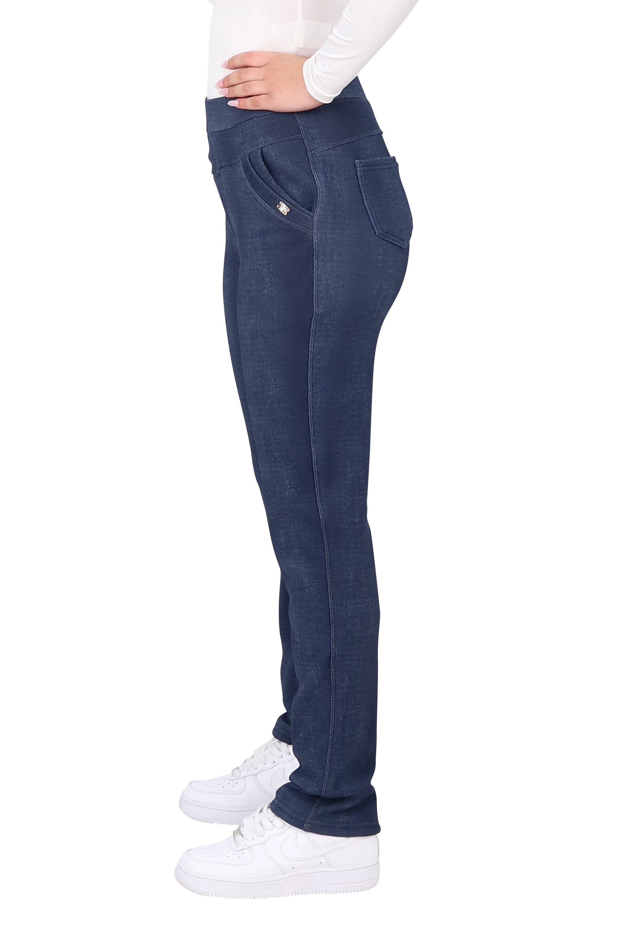 Thermohose malito Damen gefütterte Jeans-Optik Jeggings 7031 gefütterte wei günstig online kaufen