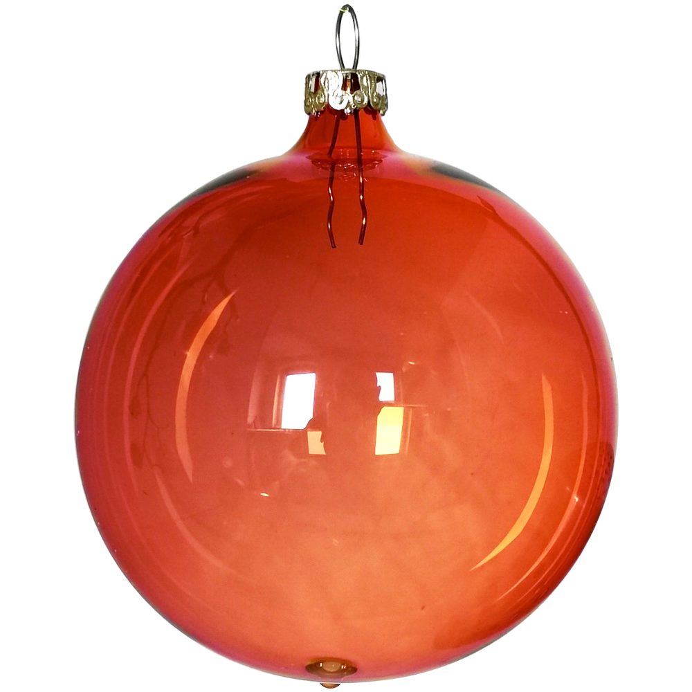 Thüringer Glasdesign Weihnachtsbaumkugel Weihnachtskugel Mix-Box orange (6 St), mundgeblasen, handbemalt