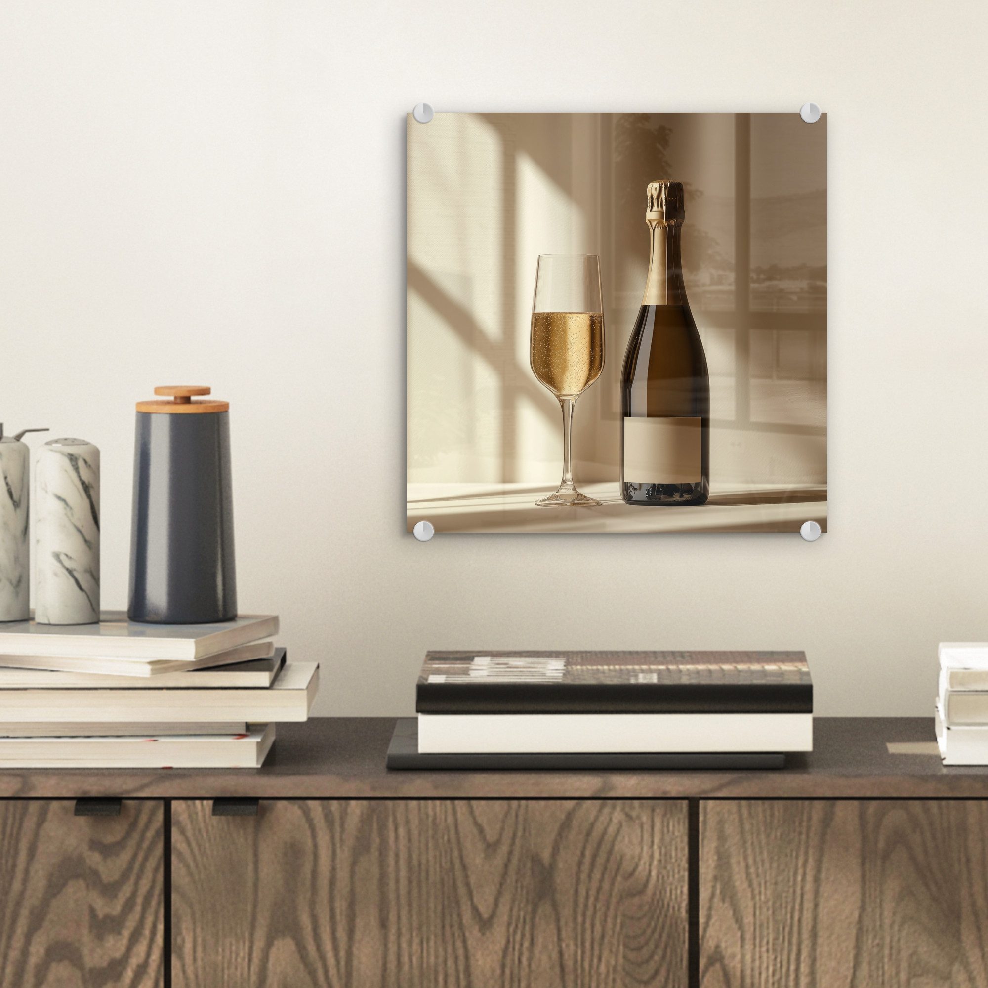 MuchoWow Acrylglasbild Champagner - Beige - günstig online kaufen