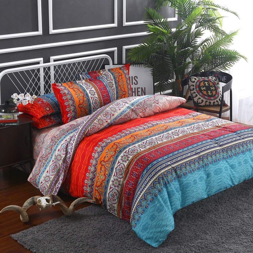 NUODWELL Wendebettwäsche Bohemian Bettwäsche Set Boho Style ettbezug mit Re günstig online kaufen