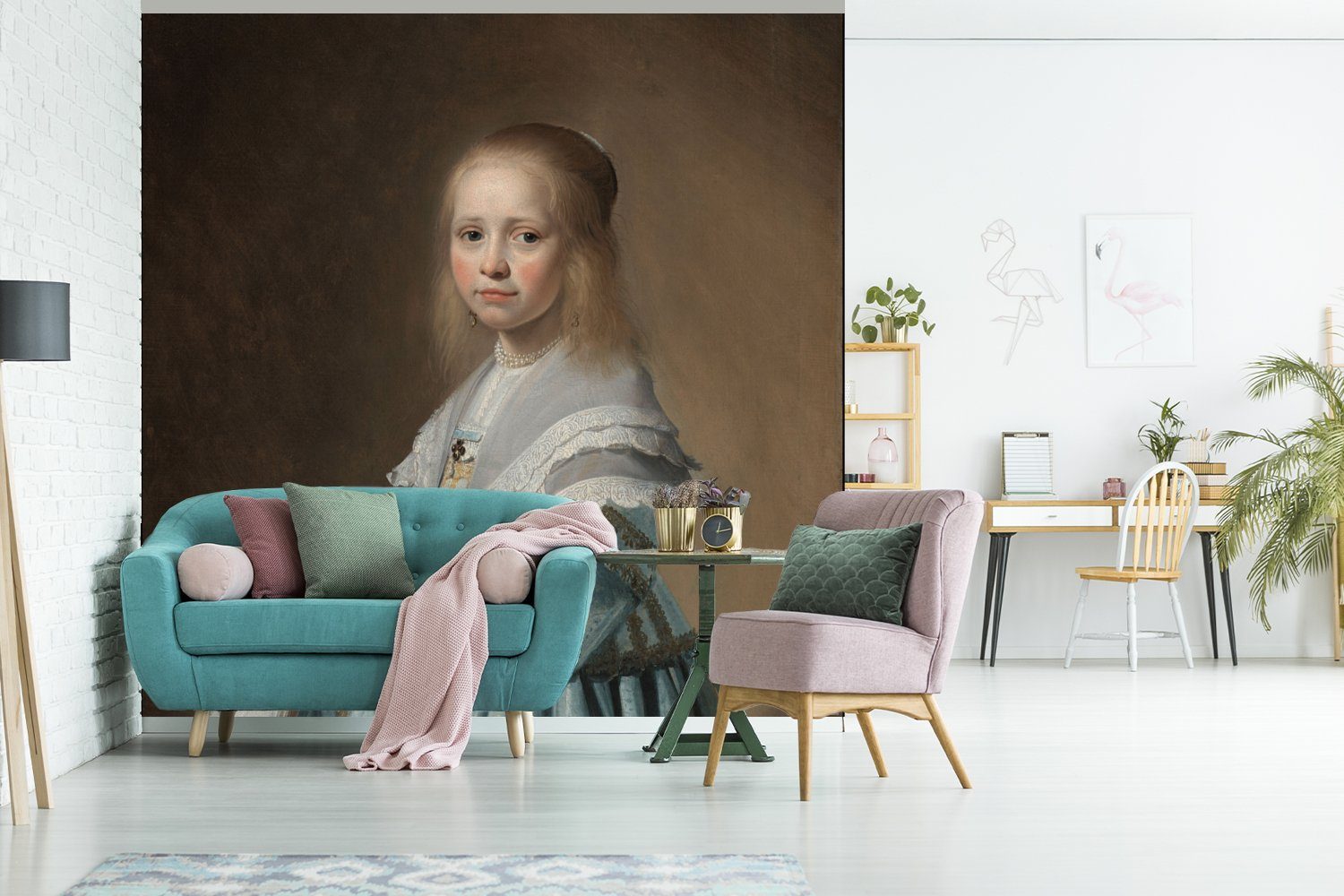 MuchoWow Fototapete Porträt eines Mädchens Johannes Küche, für Fototapete Gemälde St), (4 Wohnzimmer - von in Vliestapete Cornelisz., bedruckt, Matt, Blau Schlafzimmer