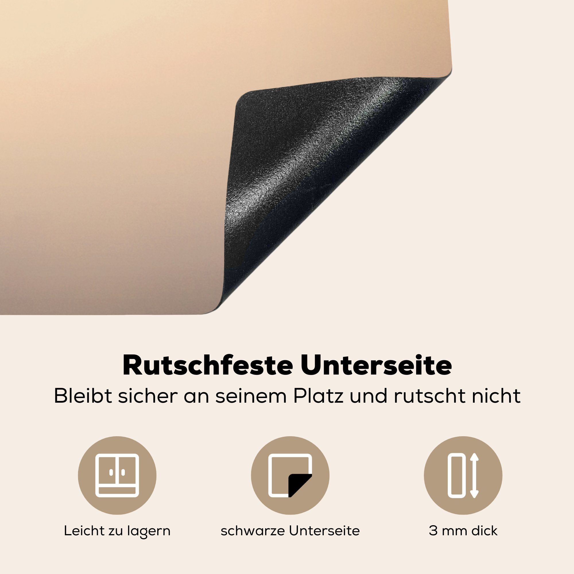 (1 küche 78x78 Herdblende-/Abdeckplatte Sonne, MuchoWow - für Zweige Vinyl, tlg), - Arbeitsplatte Falke cm, Ceranfeldabdeckung,