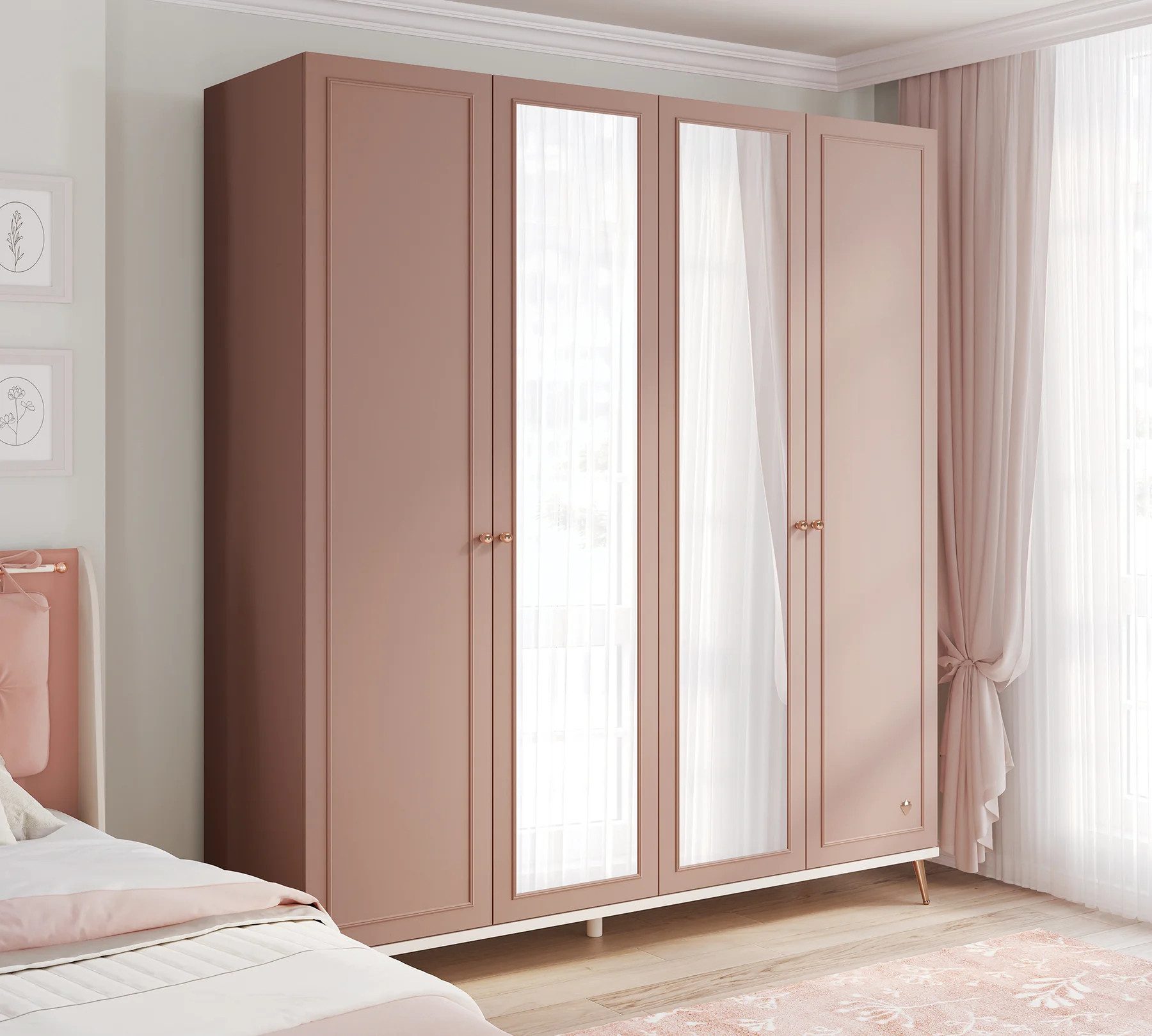 Möbel-Zeit Kleiderschrank ELEGANCE, 4-trg.
