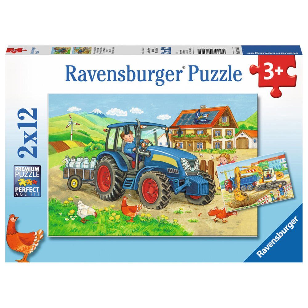 Ravensburger Пазлы Baustelle Und Bauernhof, 24 Пазлыteile