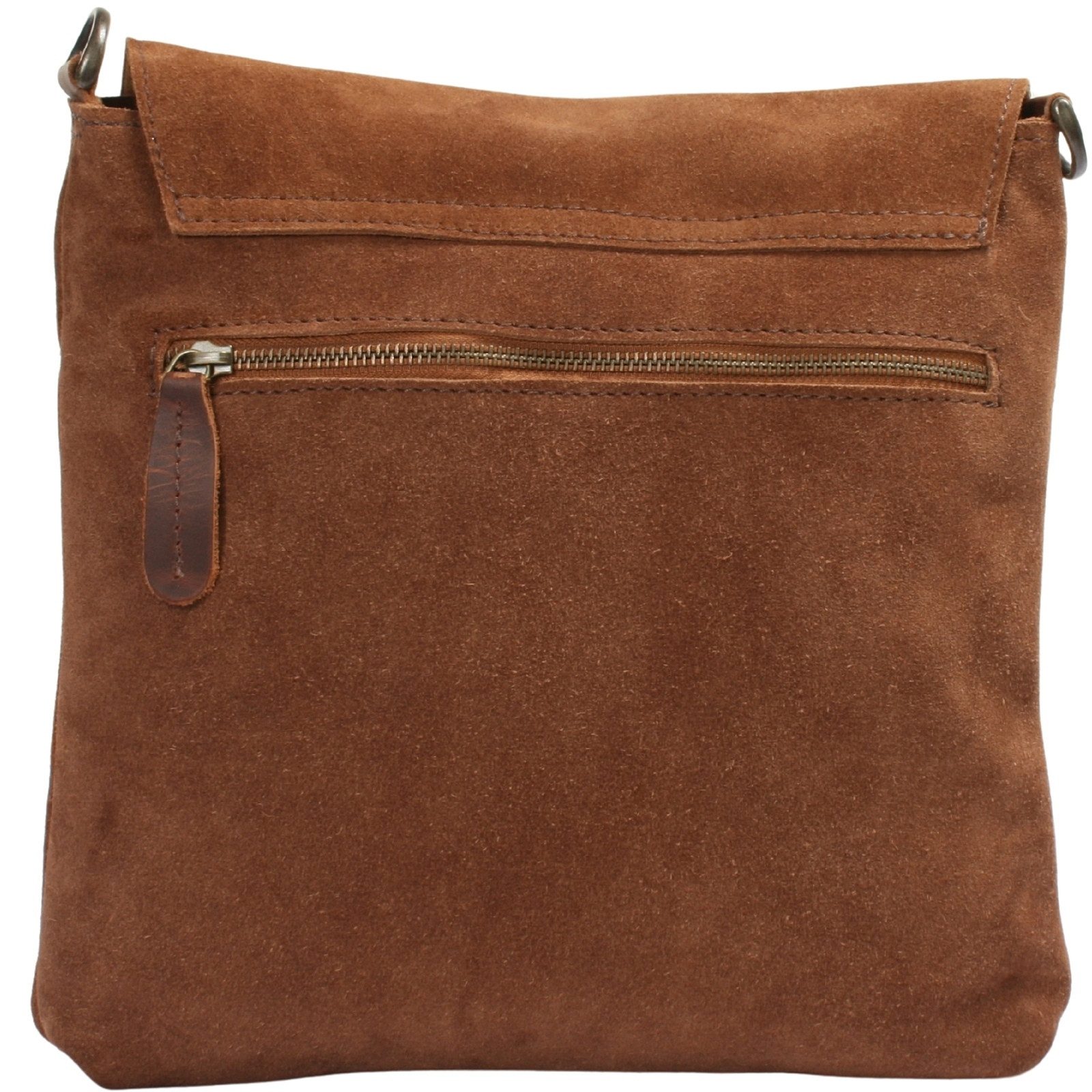 LECONI Umhängetasche Handtasche Ledertasche Damen Schultertasche Echt Wild-Leder LE3027, Überschlag & Reißverschluss – viele Fächer & Farben – 29 × 29 × 6 cm – Bild 5 von 5
