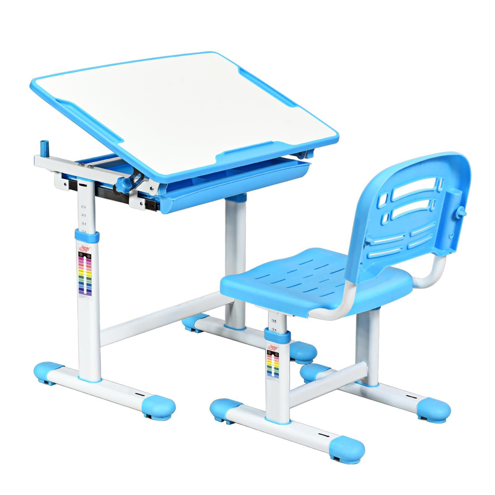 KOMFOTTEU Kinderschreibtisch mit Stuhl (Set), höhenverstellbar & neigbar günstig online kaufen