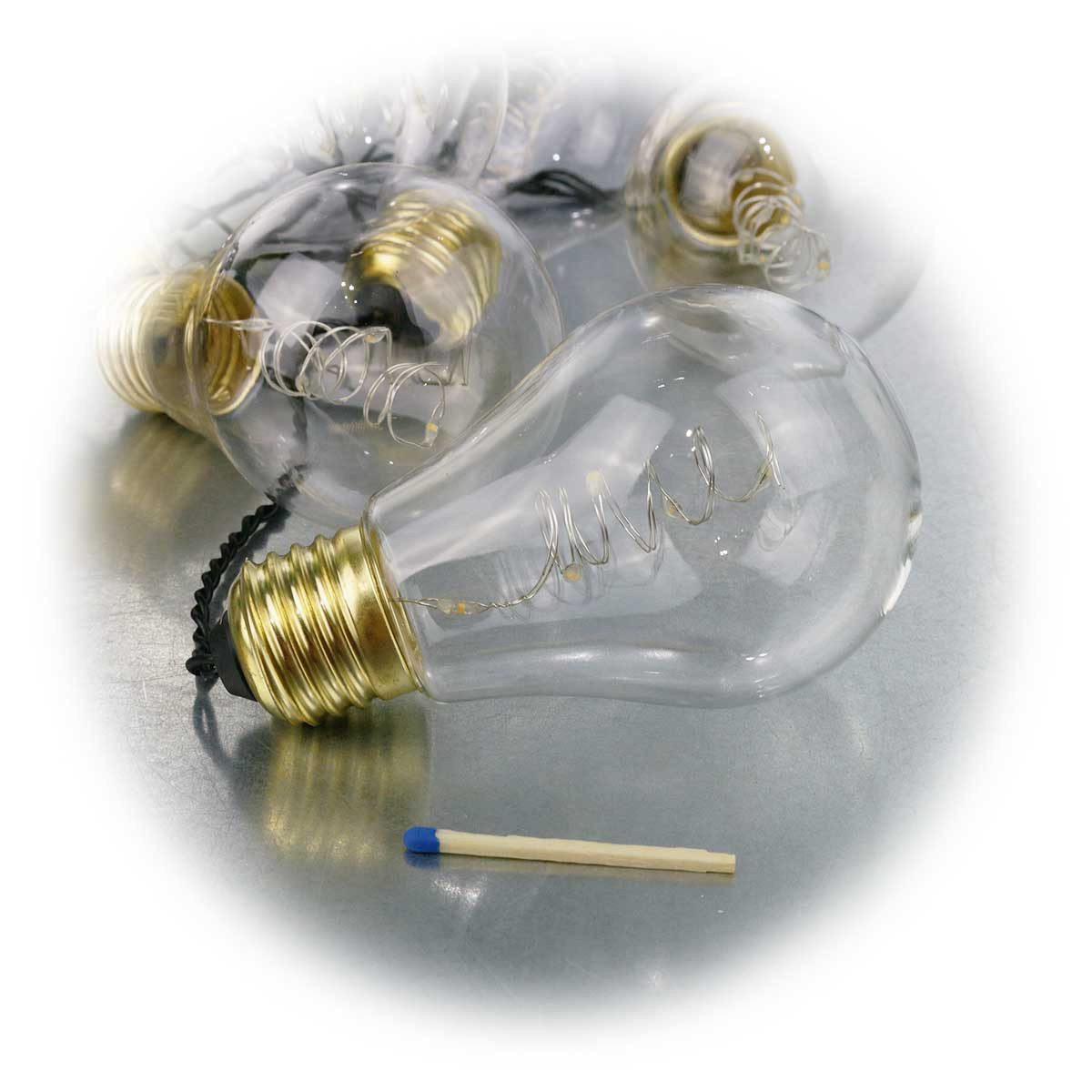 STAR TRADING LED-Lichterkette Lichterkette GLOW, 10x5 LED warm, Glas klar, 230V