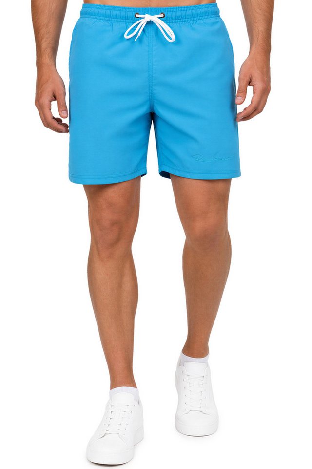 Reichstadt Badeshorts Herren Regular Fit Badehose Mid Waist 25RS073 Brandname-Stitching als dezentes Design-Highlight