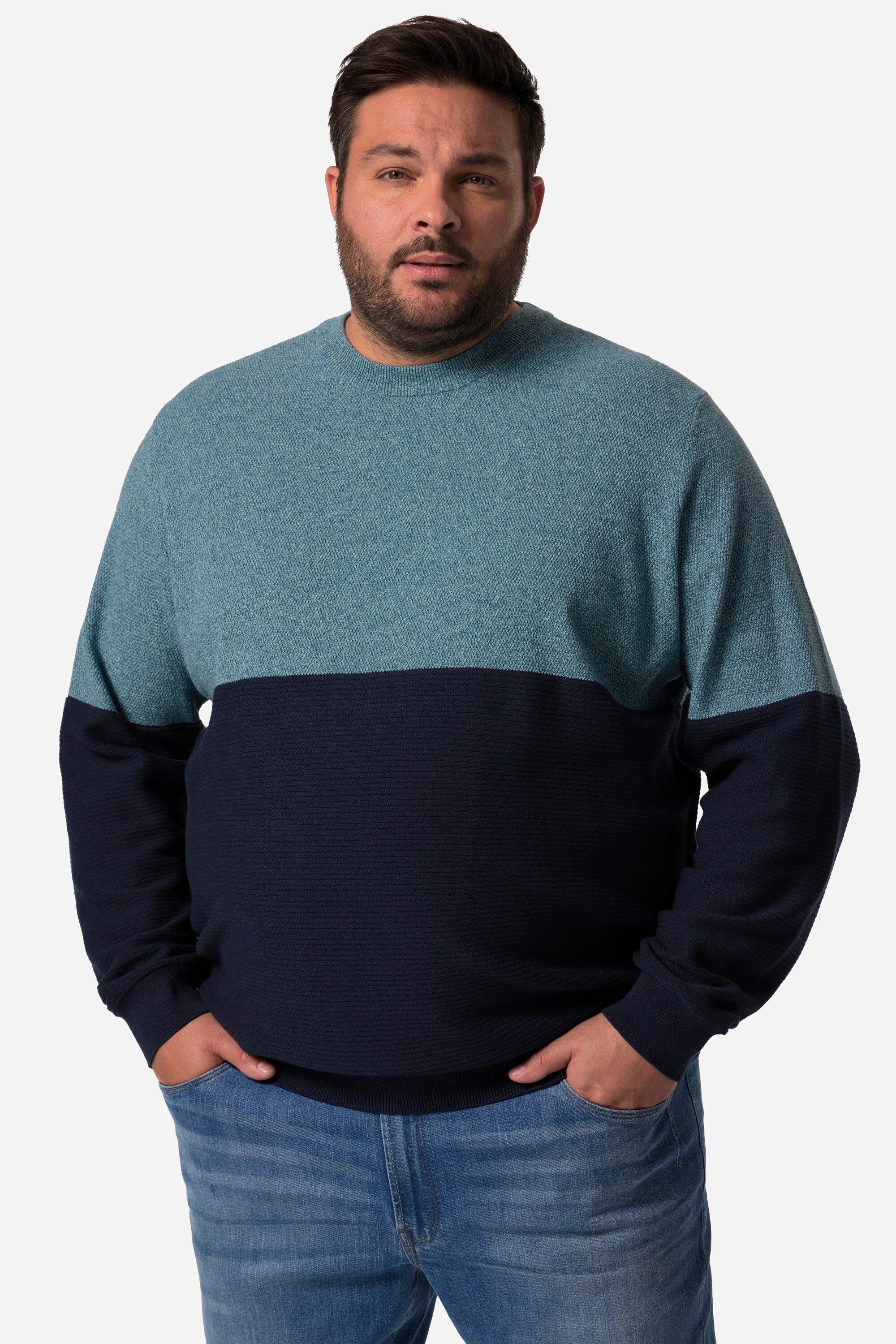 Rundhalspullover Men+ Pullover Streifen bis 8 XL