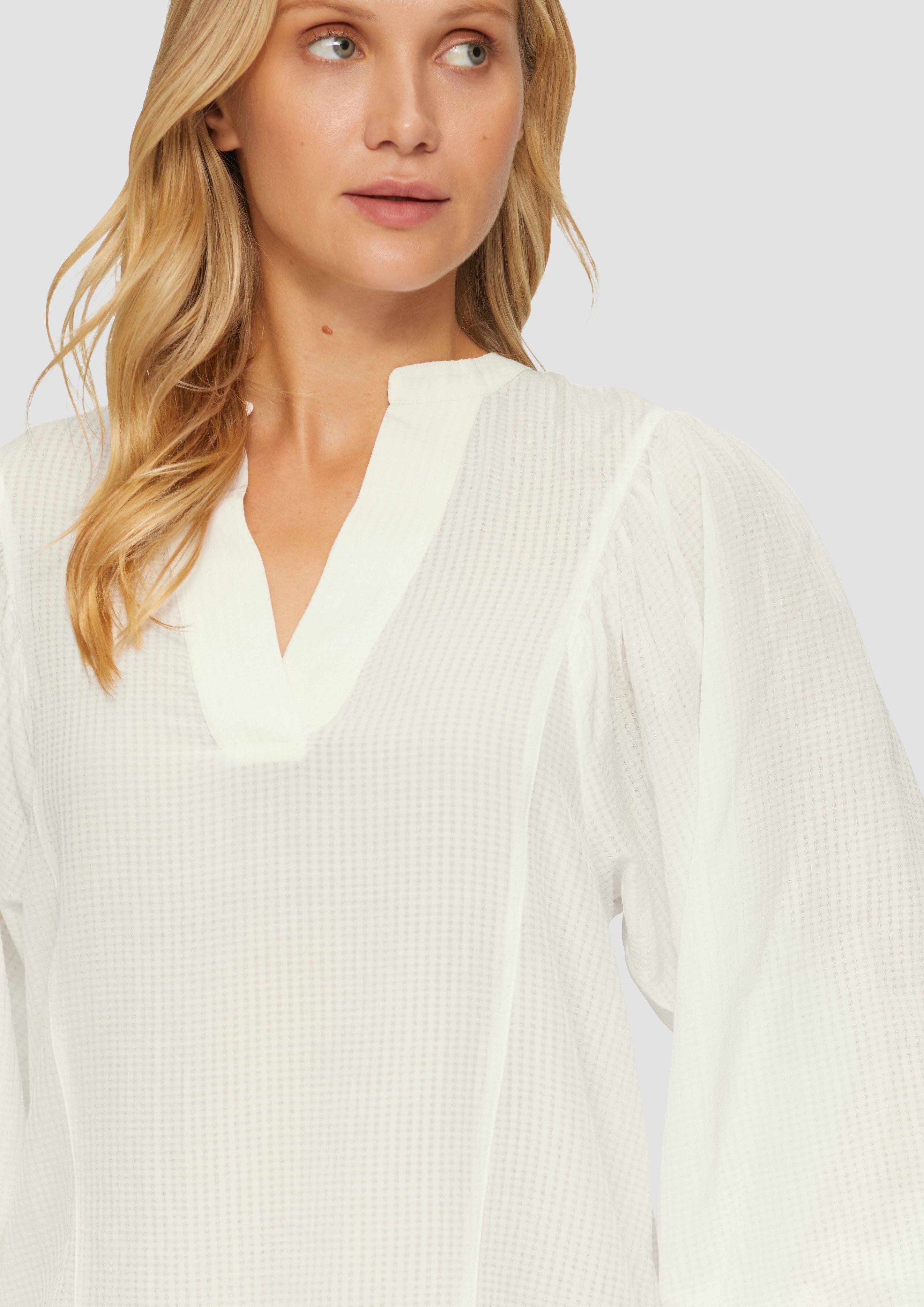 s.Oliver Langarmbluse Transparente Bluse mit Strukturmuster günstig online kaufen