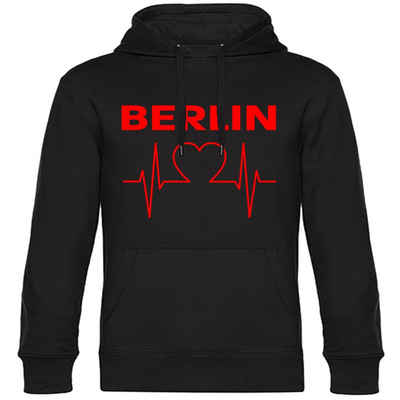 multifanshop Kapuzensweatshirt Berlin rot - Herzschlag - Pullover