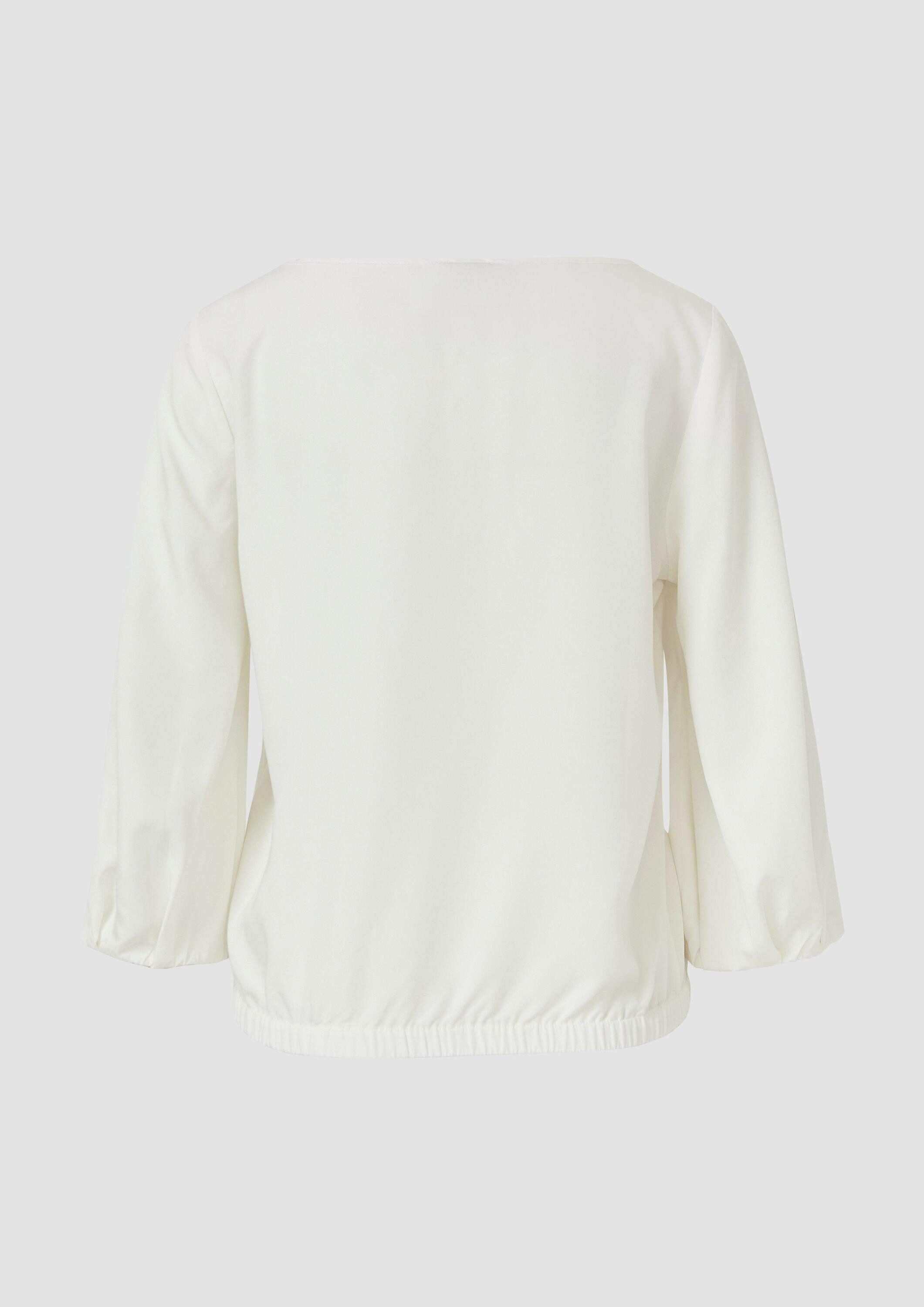 s.Oliver Kurzarmbluse Bluse Modalmix-Bluse mit U-Boot-Ausschnitt und Gummib günstig online kaufen