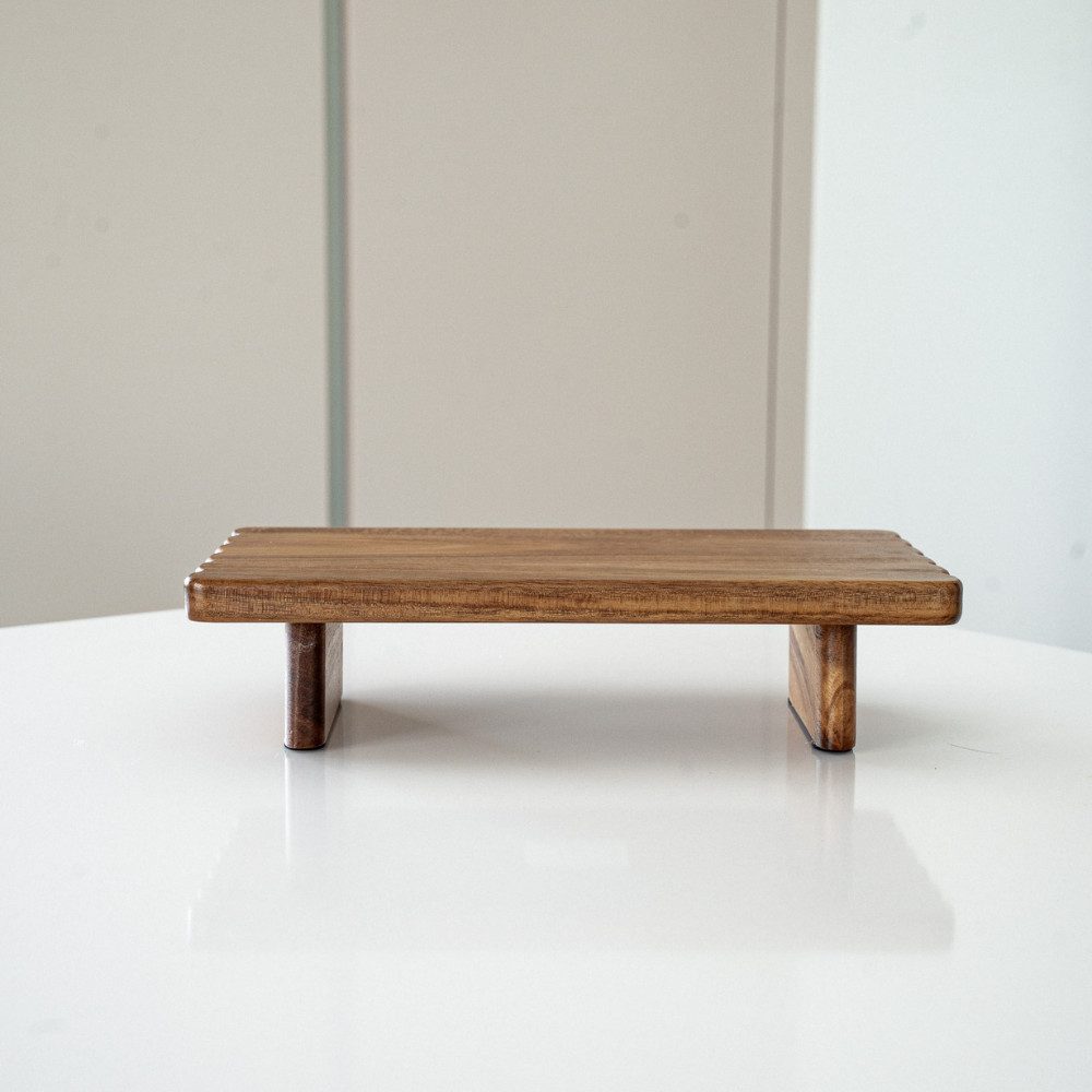 Zoha Servierplatte Holz Servierbrett Wave, handgefertigtes Akazeinholz