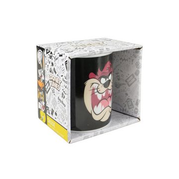 United Labels® Tasse Looney Tunes Tasse - TAZ aus Porzellan Schwarz 320 ml, Porzellan