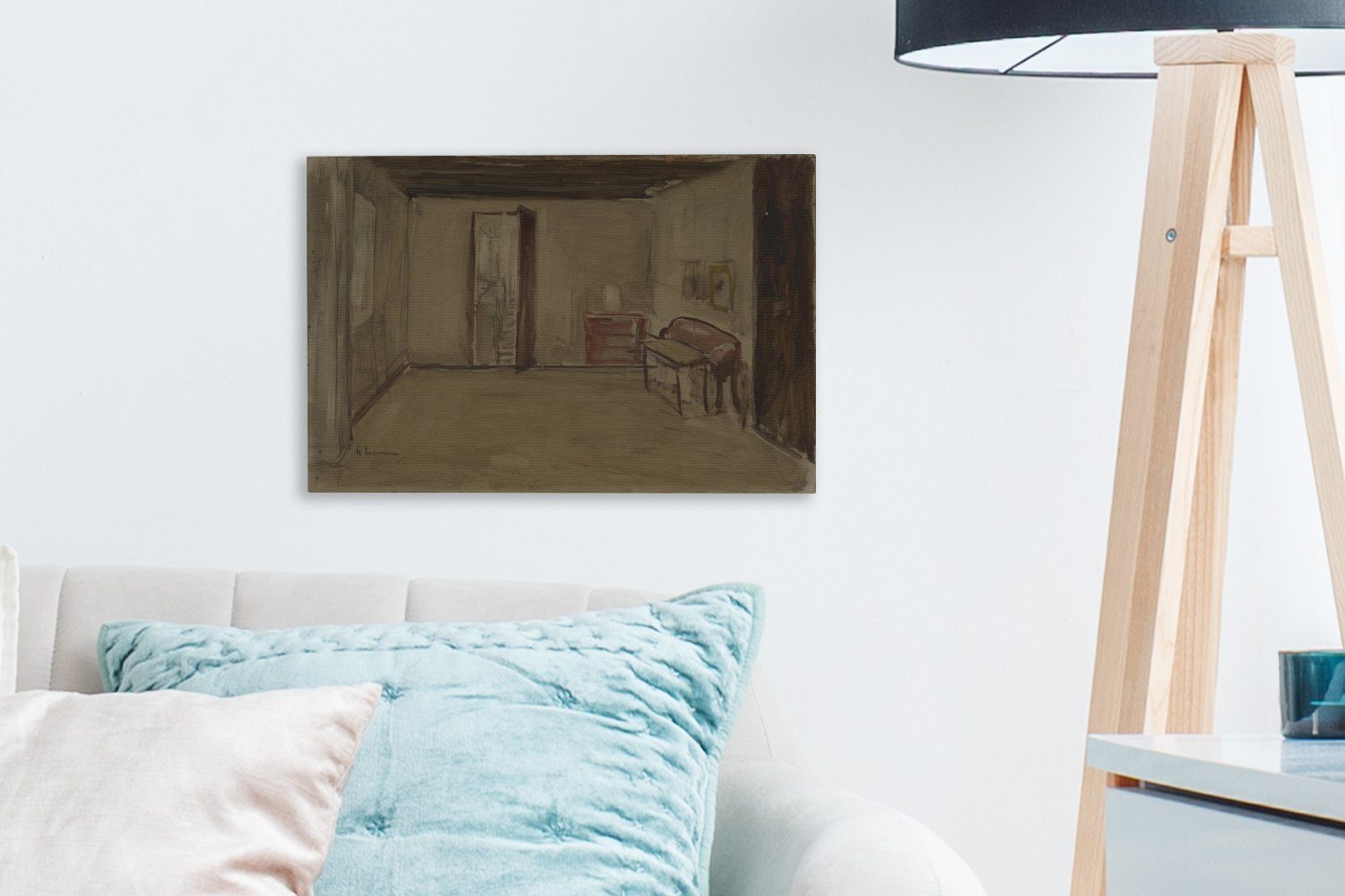 Innenraum Wandbild Wanddeko, St), Gemälde von OneMillionCanvasses® Max cm 30x20 (1 Liebermann, - Leinwandbilder, Aufhängefertig, Leinwandbild