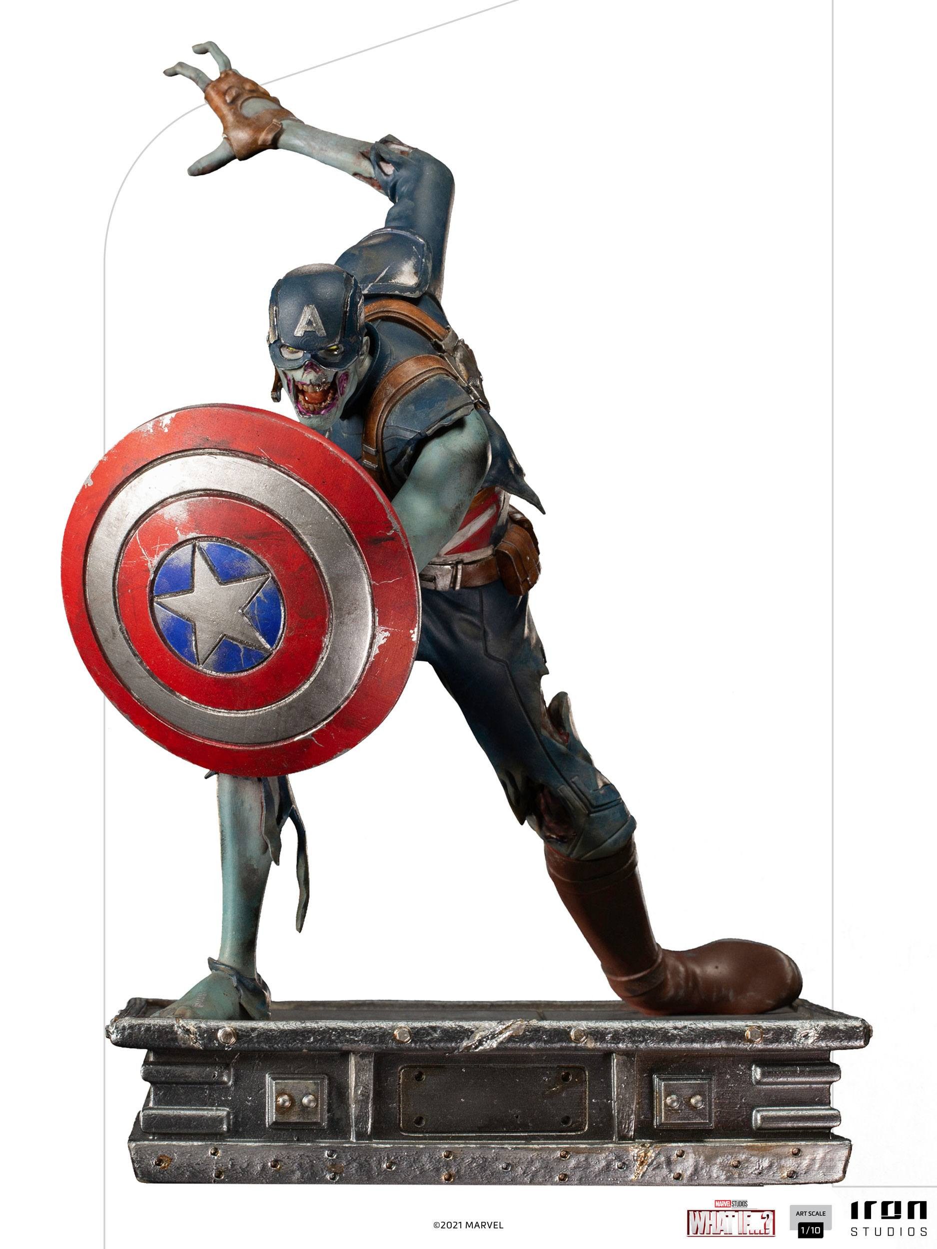 Iron Studios Dekofigur What If...? Art Scale Statue 1/10 Captain America Zombie 22 cm (1 St), offiziell lizenzierte Statue