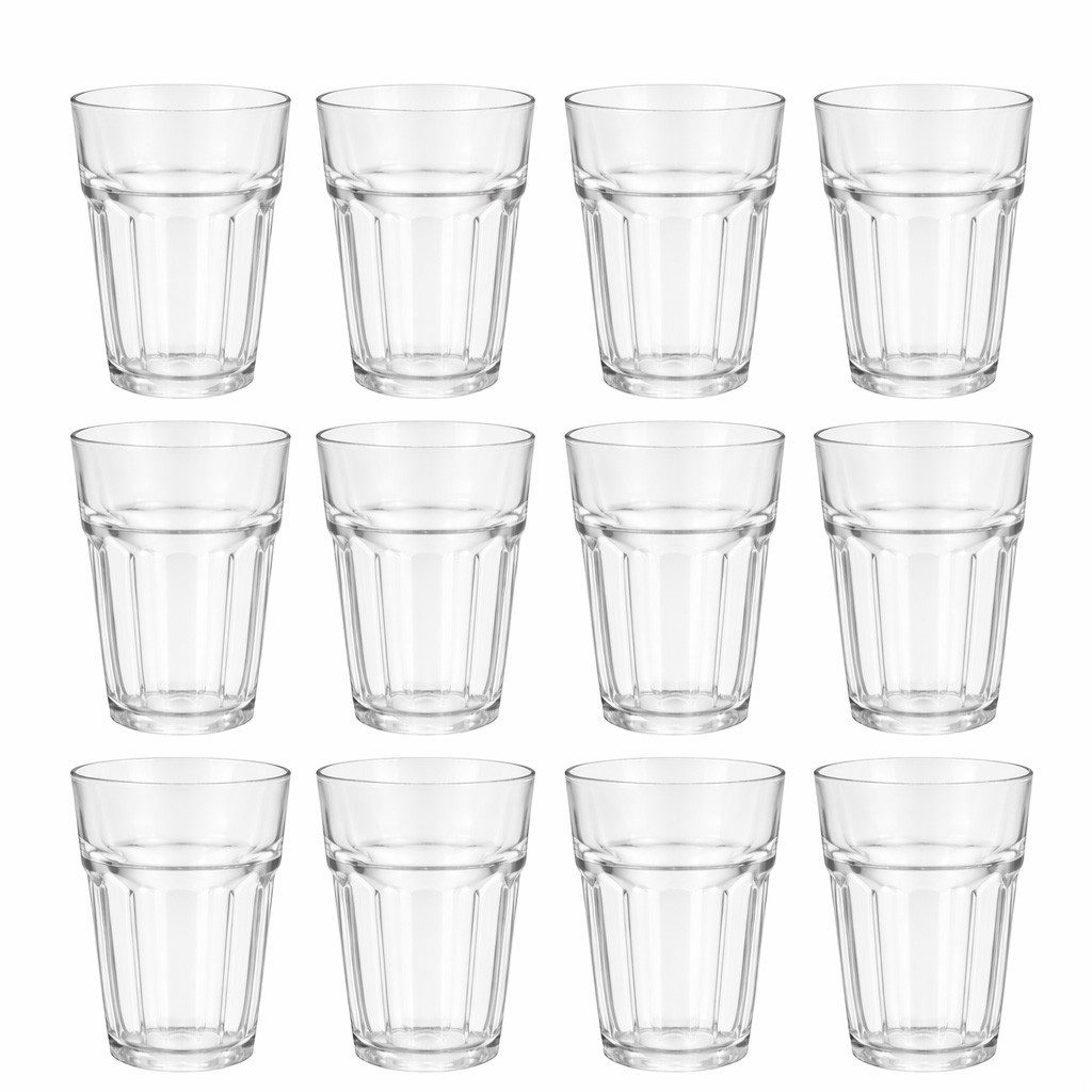 Neuetischkultur Glas 12 Trinkgläser 350 ml Wassergläser Glas spülmaschinengeeignet, Glas