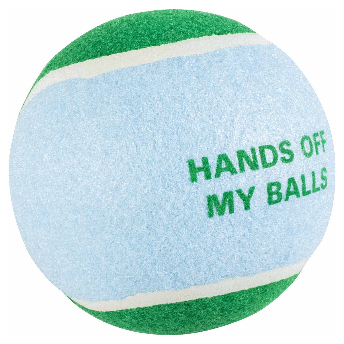 Spielball Hundespielzeug Tennisball Hands Off blau/grün