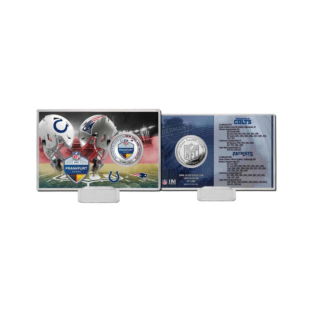 NFL Shield Patriots vs Colts Dueling Coin Card