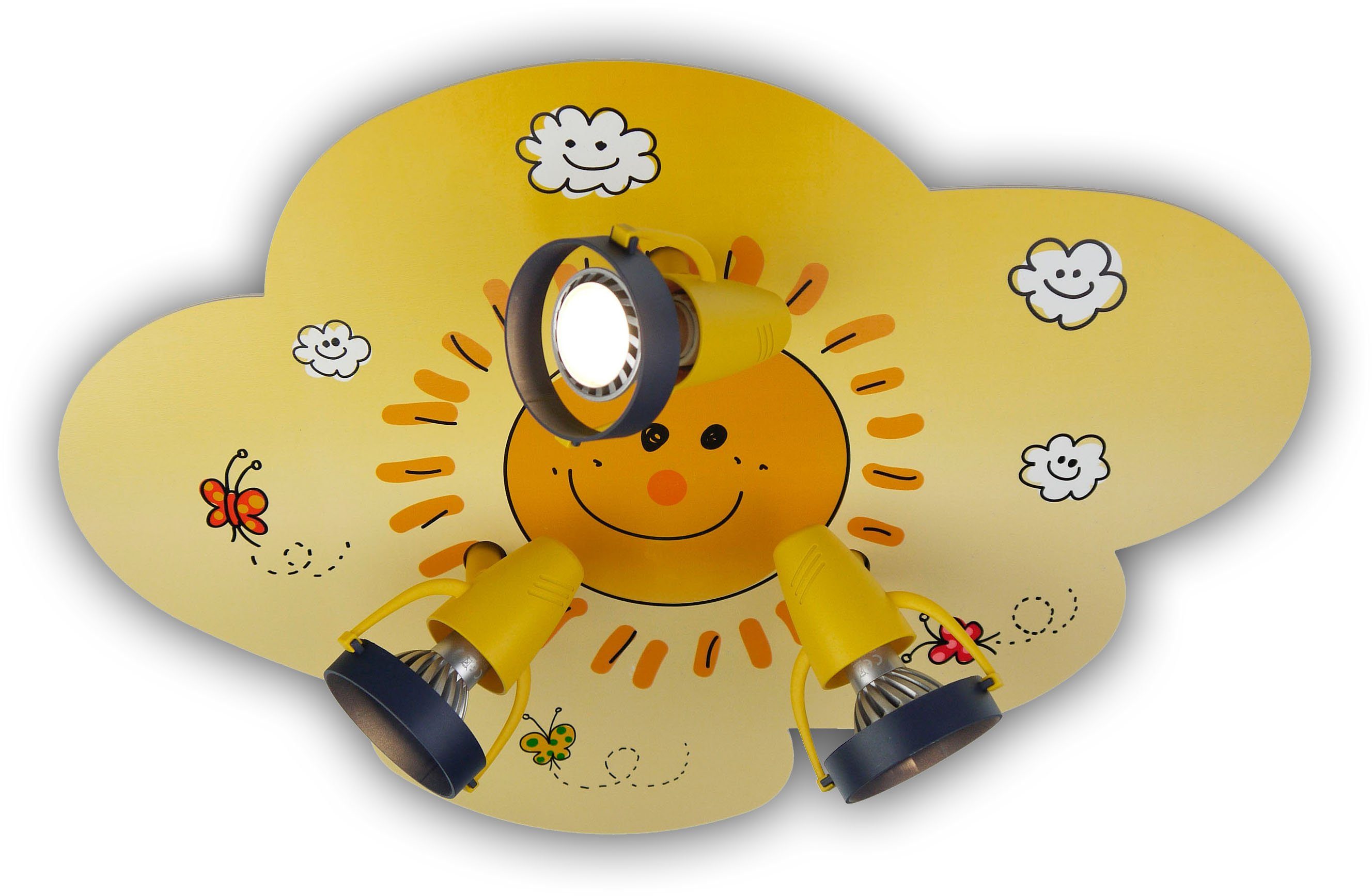 niermann Deckenleuchte Sunny, ohne Leuchtmittel, Wolken-Strahler, Sunny,  geeignet für LED und Halogen Leuchtmittel