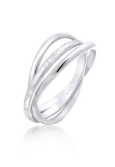 Elli Fingerring Basic Wickelring Trend Trinity 925 Silber, Ring Set