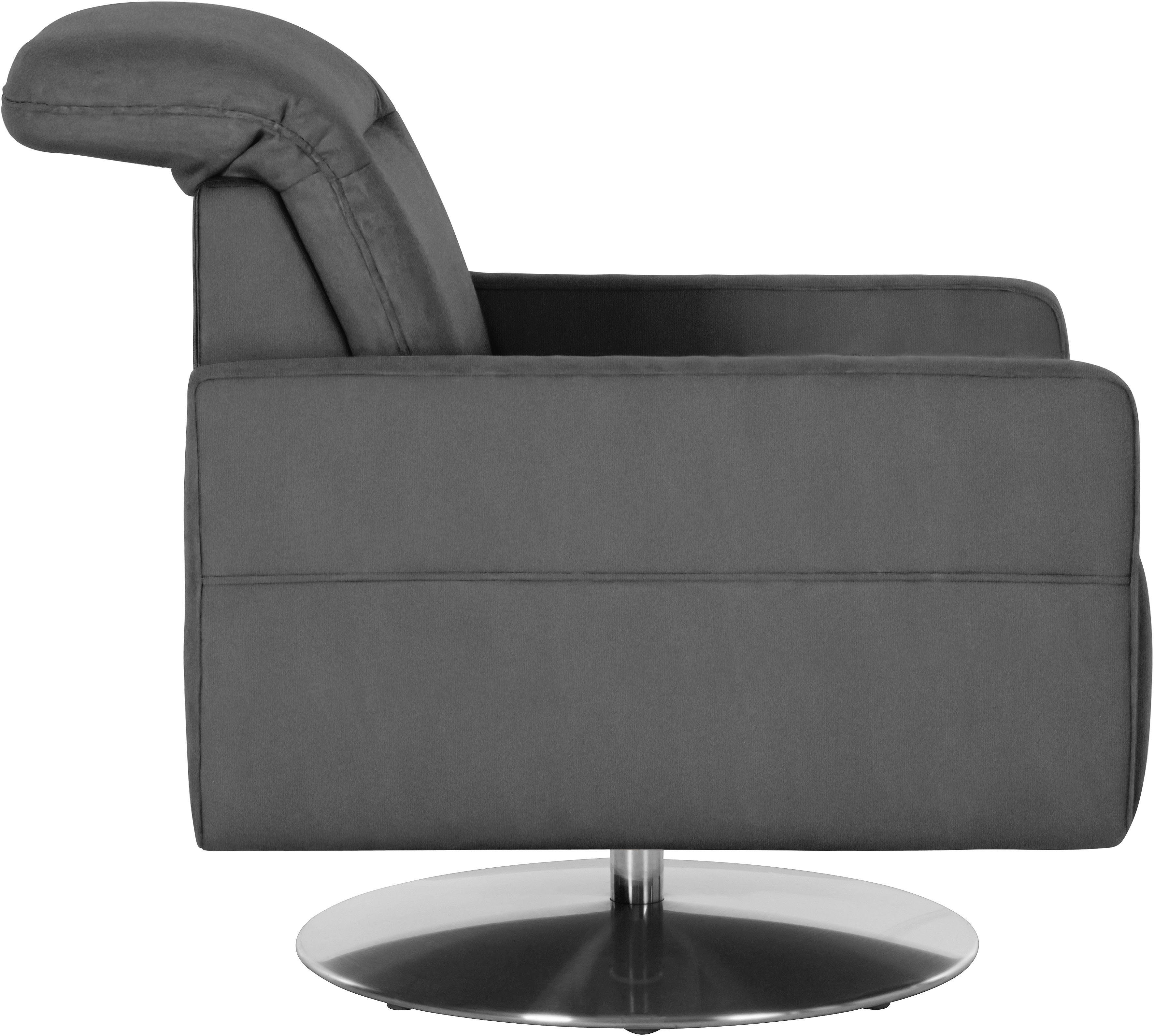 sit&more Drehsessel Gizeh, inklusive Kopfteilverstellung, mit Federkern