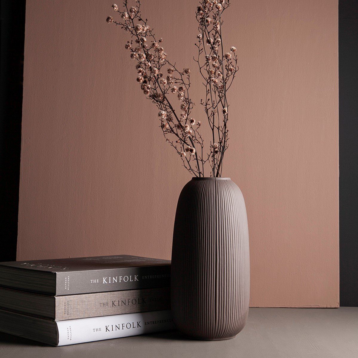 Kerzenständer Storefactory Vase ABY Keramik braun matt, Ø 12x25 cm