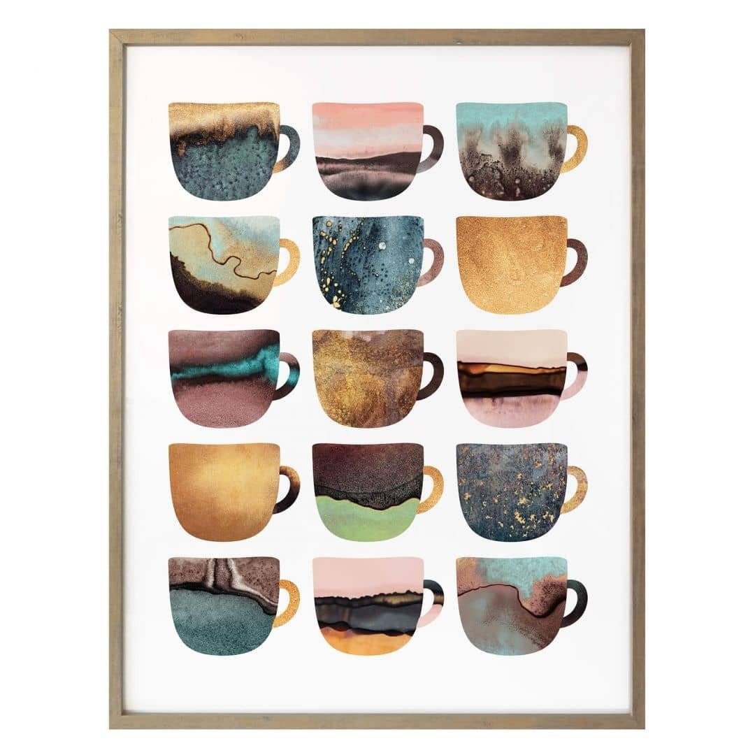 K&L Wall Art Poster Art Deco Wandbild Mädchenzimmer Shabby Chic Poster Schlafzimmer, kunstvolle Wandposter aus 200g/m² Posterpapier, Kaffee- Motivationsposter für Küche und Büro inspirierende Boho Deko