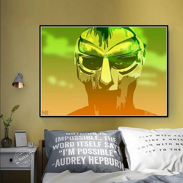 TPFLiving Kunstdruck (OHNE RAHMEN) Poster - Leinwand - Wandbild, MF Doom - Daniel Dumile - Zev Love - Xking - Geedorah - (Leinwand Wohnzimmer, Leinwand Bilder, Kunstdruck), Leinwandbild bunt - Größe 13x18cm