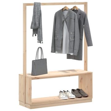 vidaXL Garderobe Kleiderständer mit Schuhablage 113x40x157,5cm Massivholz Kiefer