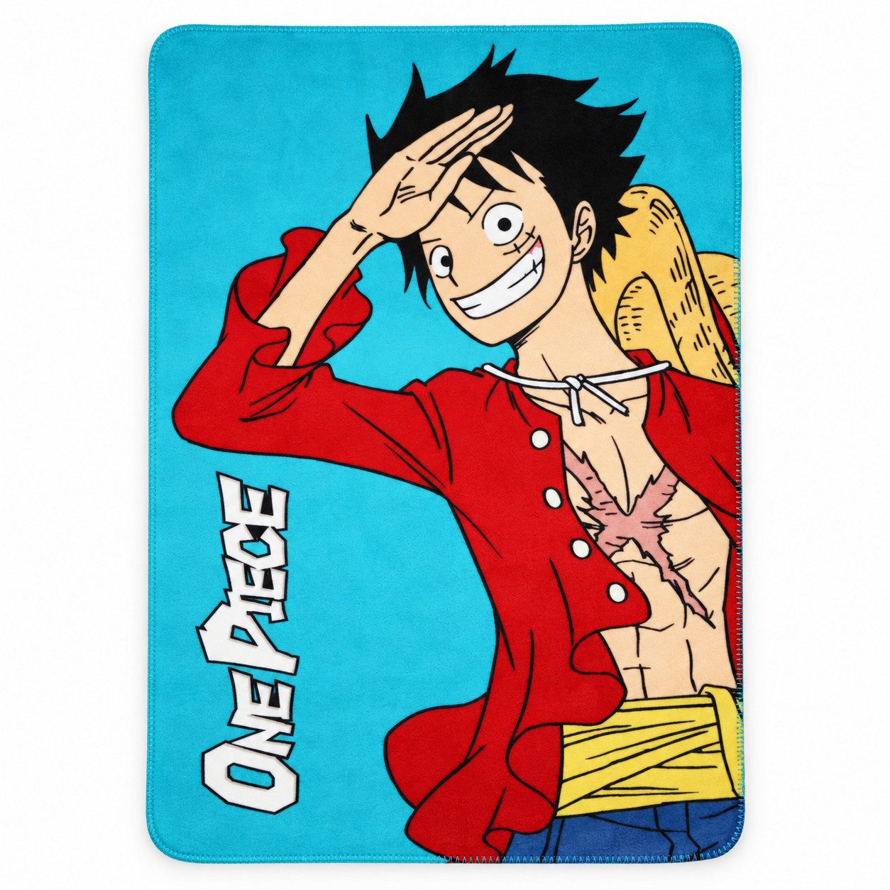 Wohndecke Anime One Piece Luffy Kinder Fleecedecke leichte Kuscheldecke, One Piece Anime, Gr. 100 x 140 cm