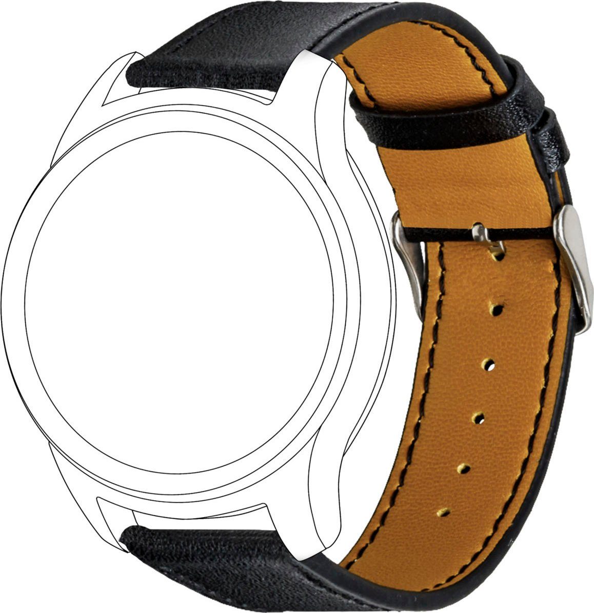 topp Accessoires Wechselarmband »Smartwatch-Zubehör Band Schwarz Echtes  Leder« online kaufen | OTTO
