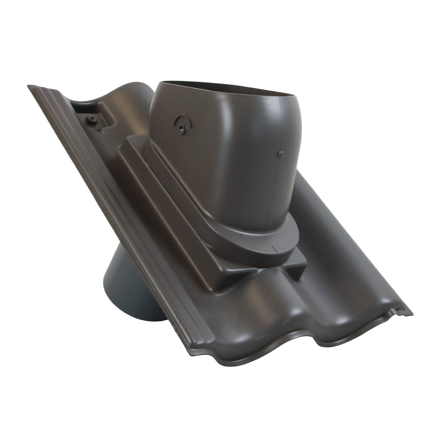 FLECK Dachdurchführung Aura-Lüfter DN 125 granit matt passend für Braas Harzer BIG, Spezial-Hart-PVC