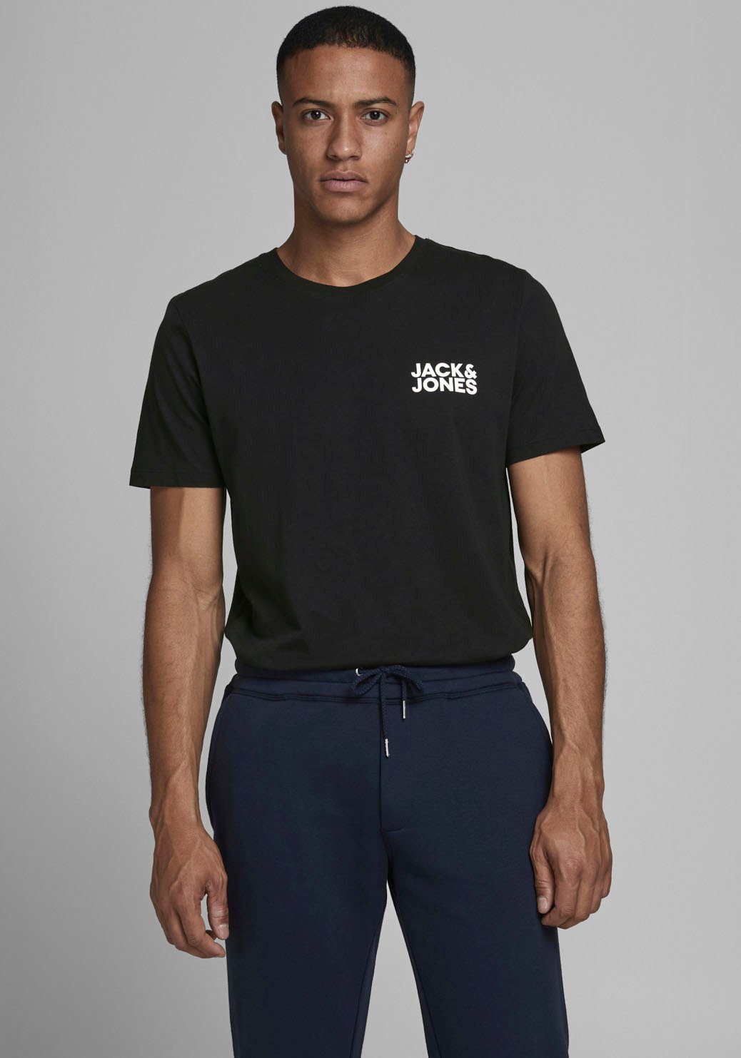 Jack & Jones T-Shirt CORP Logoprint mit TEE LOGO schwarz