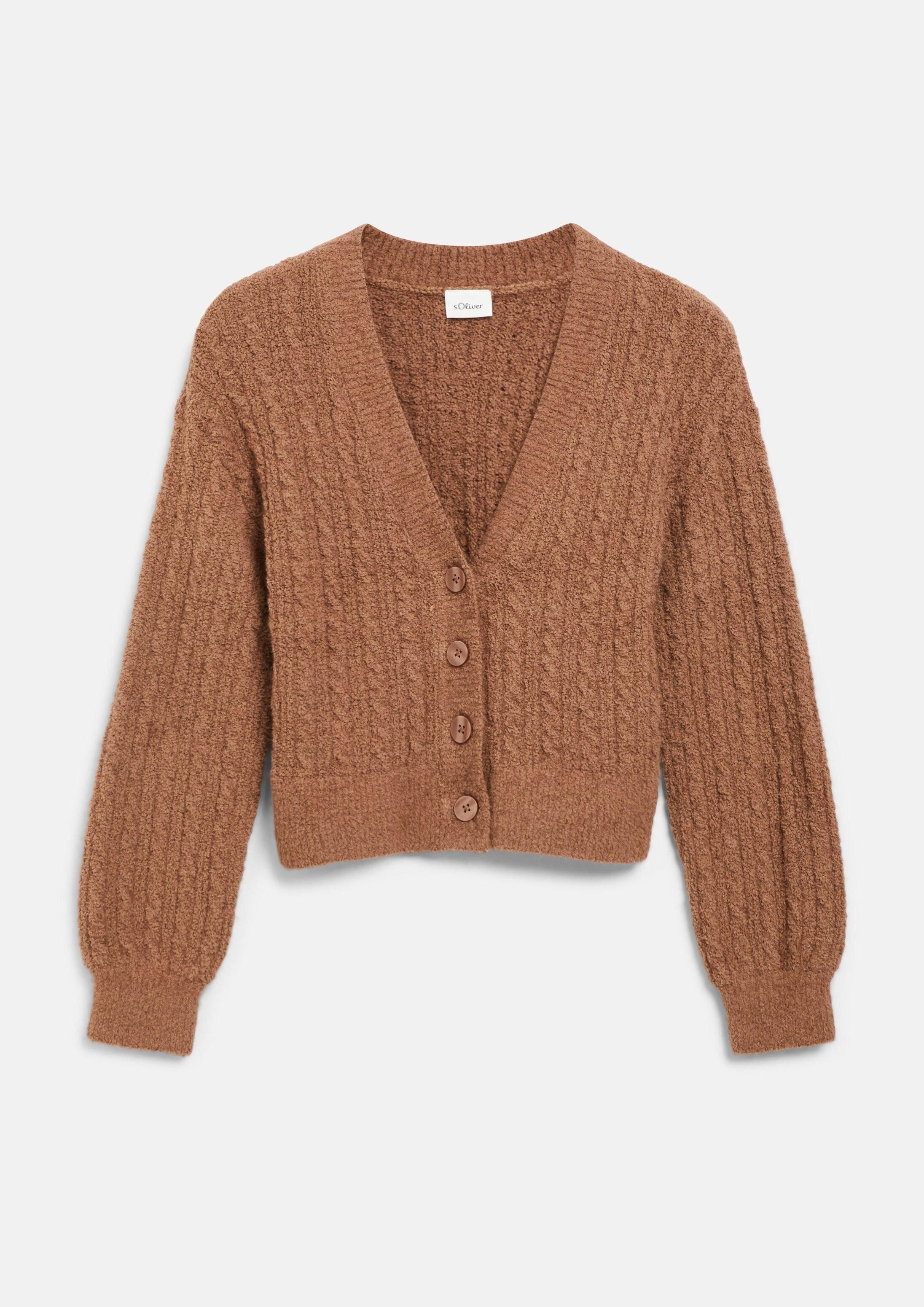 s.Oliver Cardigan Strickjacke Kuschelige Strickjacke mit Zopfmuster